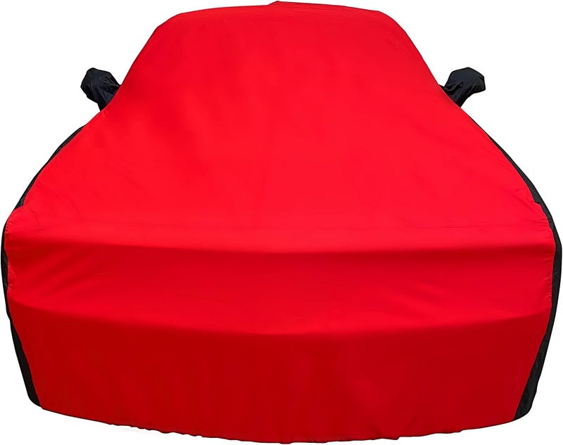 SR1 Performance 2008-2023 Dodge Challenger Ultraguard Plus Car Cover - Indoor/Outdoor Water Resistant Protection (Red/Black) - Image 5