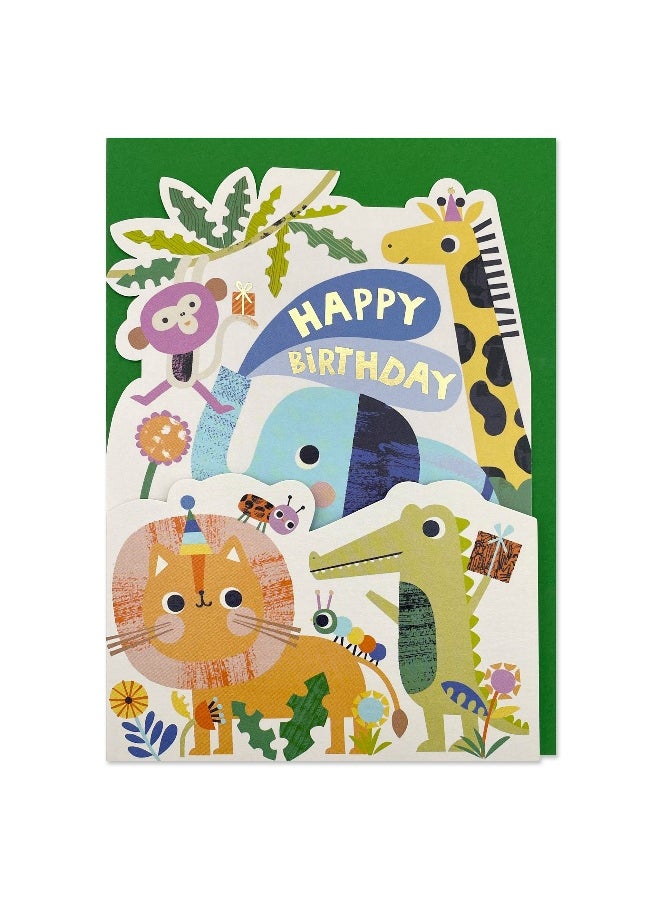 Raspberry Blossom Raspberry Blossom Jungle Die Cut Birthday Card  - Image 3