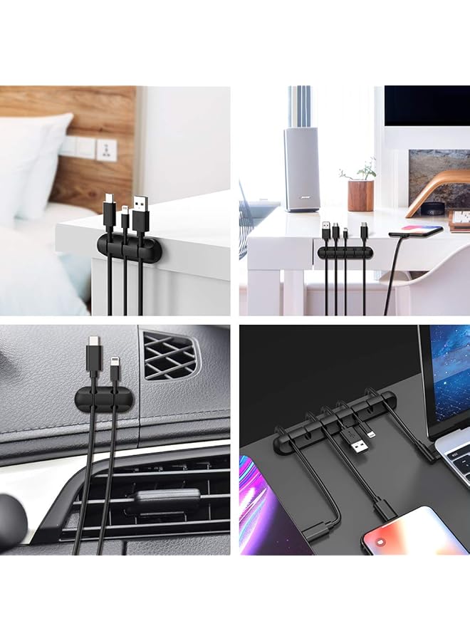 erorex Cord Organizer Cable Clips Cord Holder Cable Management Usb Cable Power Wire Cord Clips 2 Packs Cable Organizers For Car Home And Office 5 3 Slots - Image 4