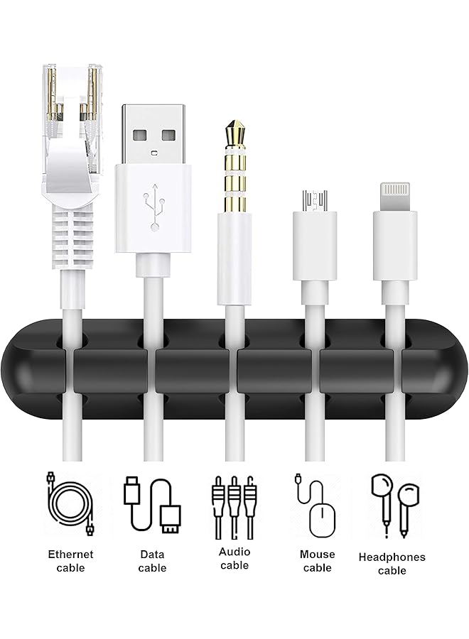 erorex Cord Organizer Cable Clips Cord Holder Cable Management Usb Cable Power Wire Cord Clips 2 Packs Cable Organizers For Car Home And Office 5 3 Slots - Image 3