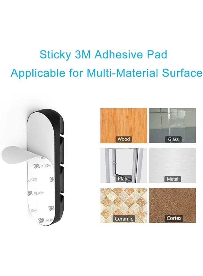 erorex Cord Organizer Cable Clips Cord Holder Cable Management Usb Cable Power Wire Cord Clips 2 Packs Cable Organizers For Car Home And Office 5 3 Slots - Image 5