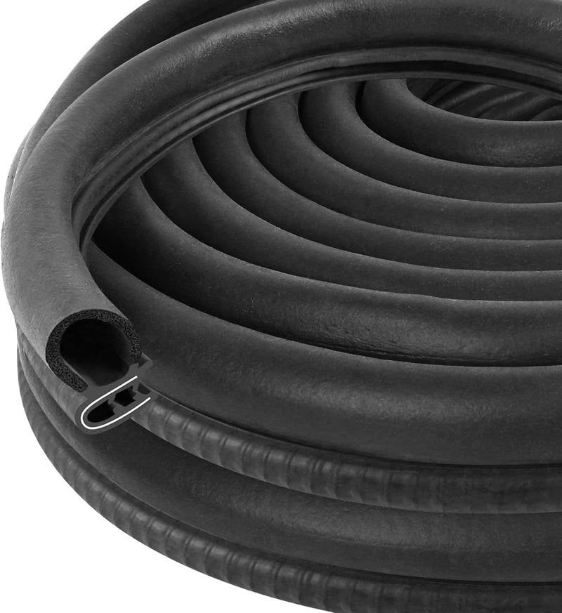 Kikerike Automotive Door Weather Stripping 40Ft Rubber Edge Trim Seal Strip Gasket - Image 1