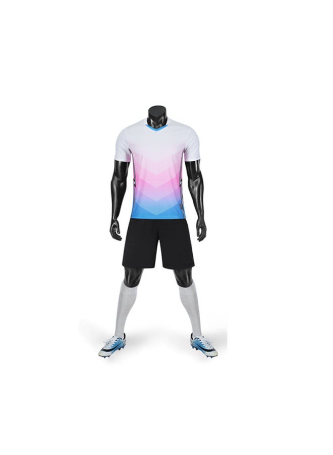 New Football Uniform Suit Children's Training Camp Team Uniform Football Competition Uniform Men's Short Sleeve Printing Printing Quick-drying Breathable