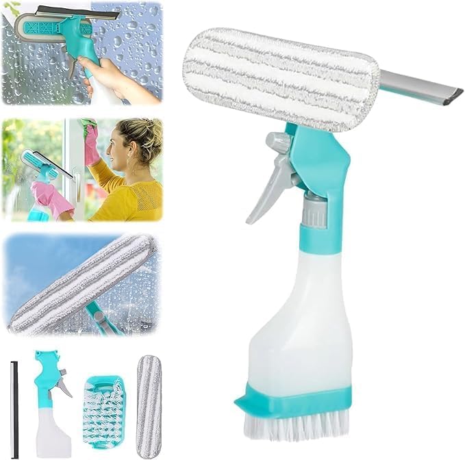 MAPPLE CREATION Ultimate Glass Cleaning Effortless Scraping Wiping Scrubbing Spraying StreakFree AllPurpose Tool for BathroomMirrorWindow Tile Perfect Cleaning Companion for Home Office