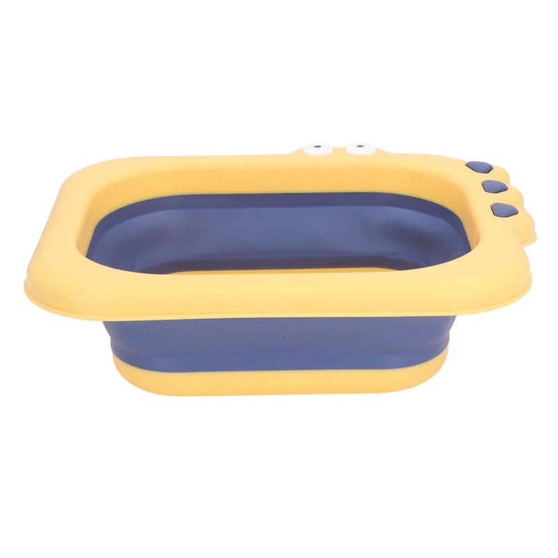 Clean Rinse Baby Bather: Yellow Foldable Lightweight - Safe Comfortable Multi Functional Bather for Newborns to Toddlers Home Bathing - Image 2