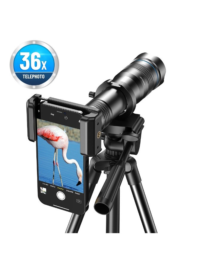 APEXEL 36X All Metal High-definition Telephoto Lens for Smartphone, Mobile Phone Lens with Tripod for iPhone, Samsung, Huawei and Most Smartphones - Image 1