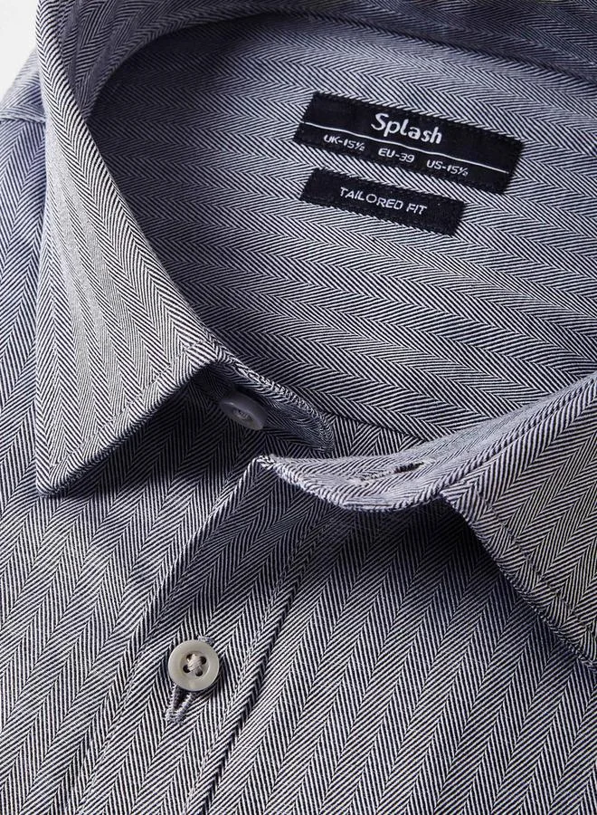 Splash FAV Men Regular Fit Collared Striped Long Sleeve Shirt