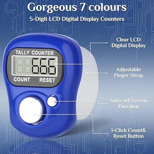 Gladiadora® Digital Finger Counter for Chanting Jap and Multi use Finger Counter Different Use- for naam jaap -Mantra Jap - Multicolor (Pacl of-2) - Image 4
