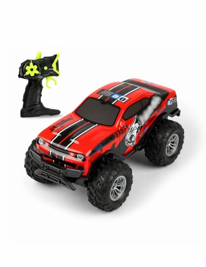O2. Red Five Channel Remote Control Off-Road Car with Seven-Color LED Lights – 2.4GHz RC Monster Truck with 3.7V Rechargeable Lithium Battery and USB Charger for Kids - Image 1