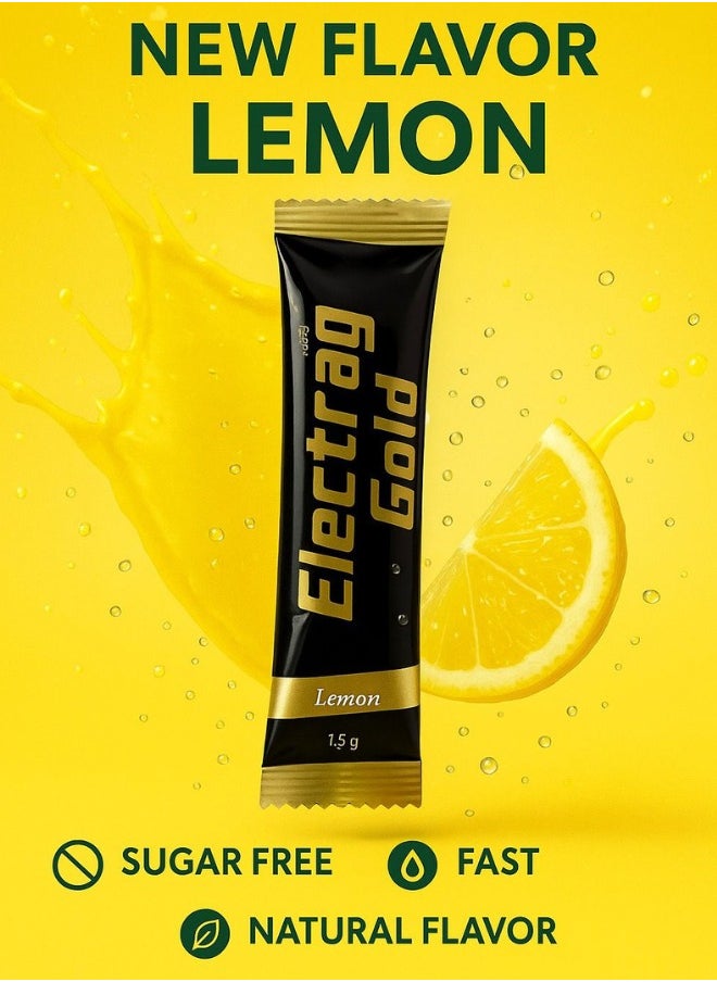 Electrag Gold - 24 Sachets Electrolyte Drink – Sugar-Free – Premium Hydration – Lemon, Blueberry, Mixed Berries & Watermelon - Image 1