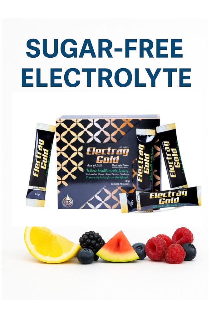 Electrag Gold Sugar-Free Electrolyte Powder, Daily Hydration for UAE Heat, Gym & Fasting, No Sugar, Keto & Vegan, 24 Sachets, Mixed Flavours - Image 3