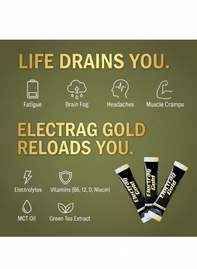 Electrag Gold Sugar-Free Electrolyte Powder, Daily Hydration for UAE Heat, Gym & Fasting, No Sugar, Keto & Vegan, 24 Sachets, Mixed Flavours - Image 2