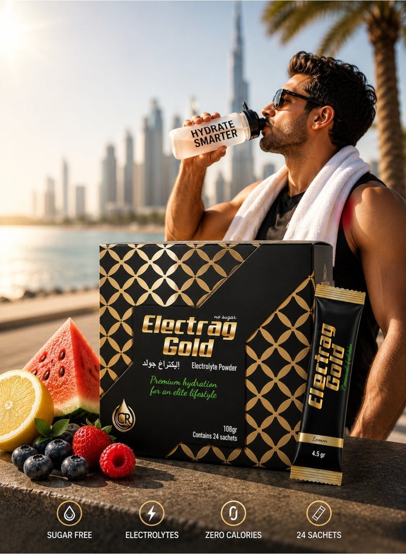 Electrag Gold Electrolyte Powder for Hydration & Recovery | Sugar Free Drink Mix | 24 Sachets | Sodium, Potassium & Magnesium - Image 3