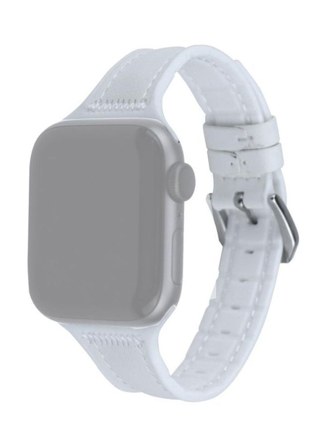 NIBEMINENT Replacement Watchband for Apple Watch Series 7/6/5/4/3/2/1/SE 42/44/45mm White - Image 4