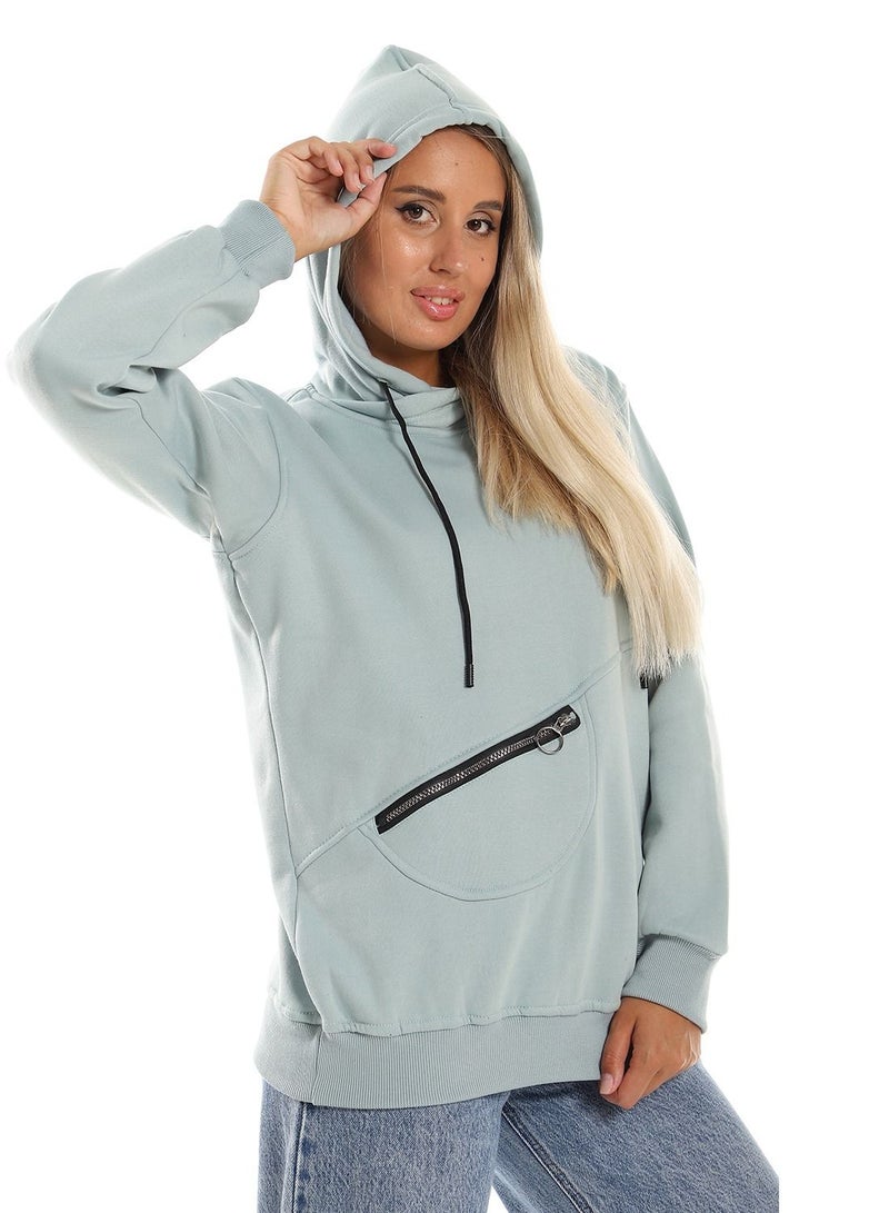 Caesar Woman Hoodie With Zipper Pocket - Image 3