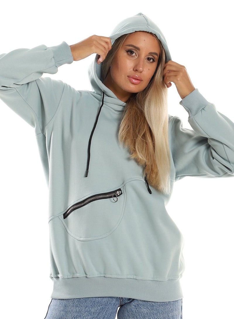 Caesar Woman Hoodie With Zipper Pocket - Image 1