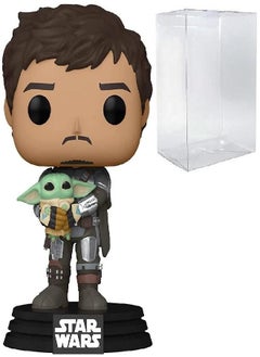 Star Wars: The Mandalorian - Mandalorian (Din Djarrin) Holding Grogu [The Child] Funko Pop! Vinyl Figure (Bundled with Compatible Pop Box Protector Case)