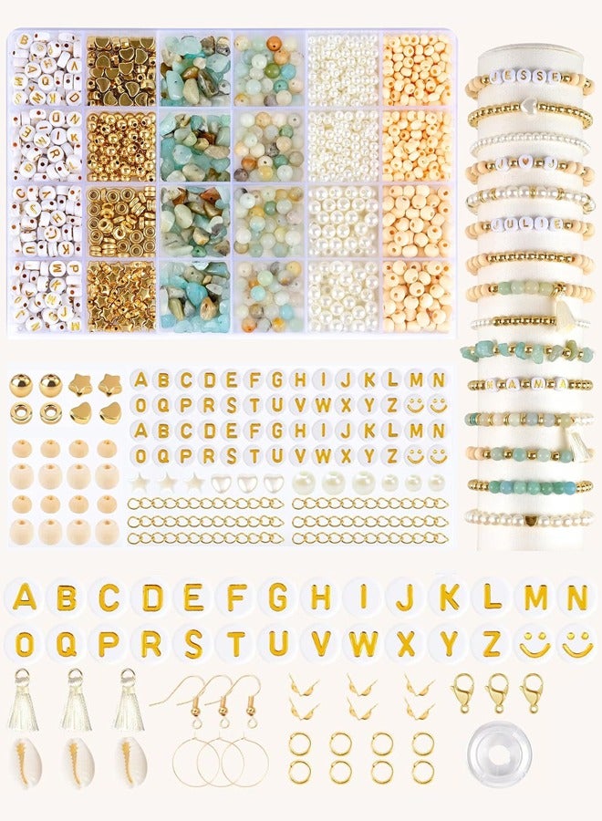 DIY jewellery kit containing pendant charms and amazonite stones, suitable for crafting bracelets, necklaces and earrings. - Image 1