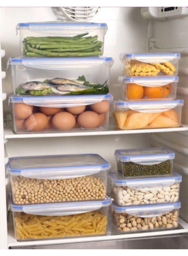 4-piece kitchen refrigerator fresh-keeping box, microwave heat-resistant plastic lunch box, fruit storage box, rectangular shape - Image 2