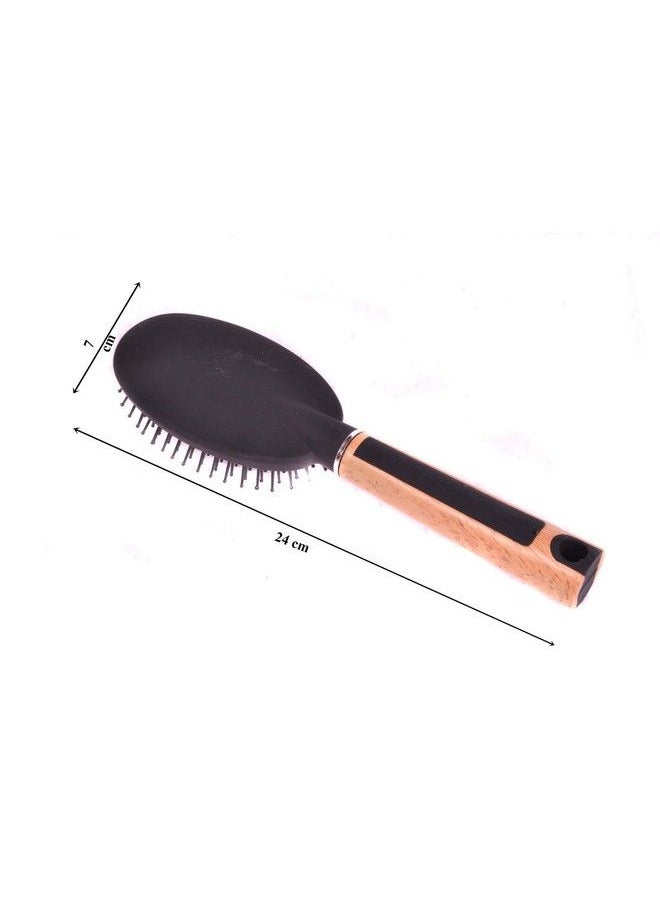 FOK Cushion Brush Oval Paddle Hair Brush With Wooden Handle  - Image 3