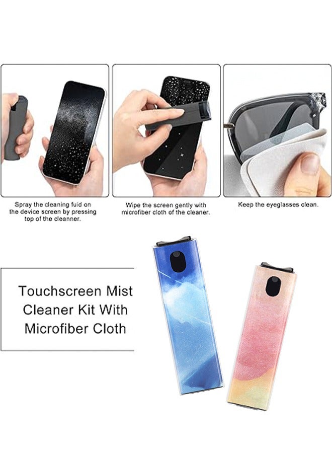 2 PCS Screen Cleaner 3-in-1 Touchscreen Mist Cleaner Spray and Microfiber Cloth Built-in Cleaning Solution Portable Reusable Fingerprint-Proof Spray Bottle for Phone/Laptop/iPad/TV/Monitor/Car Screen - Image 3