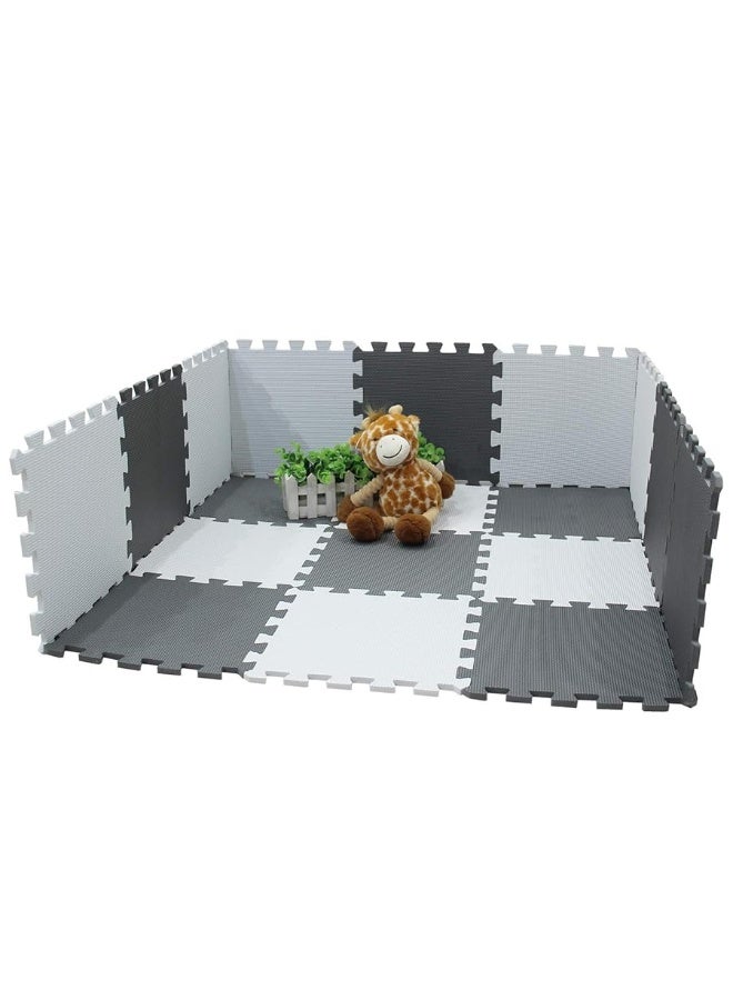 meiqicool Foam Play Mat Thick Soft EVA Interlocking Foam Floor Mats Children Yoga Exercise Multi Jigsaw Puzzle Blocking Board Kids Playmats Play 18 Piece AL - Image 3