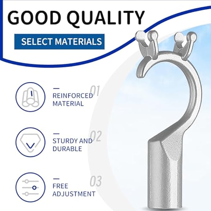 Roof Window Rod For Opening, Window Handle Extension, Window Opener Pole With Stick Hooks For Roof Window Opening, Rod With Hooks, 4-Piece Aluminium Pole 110 Cm, Practical Non-Slip (Silver) - Image 2