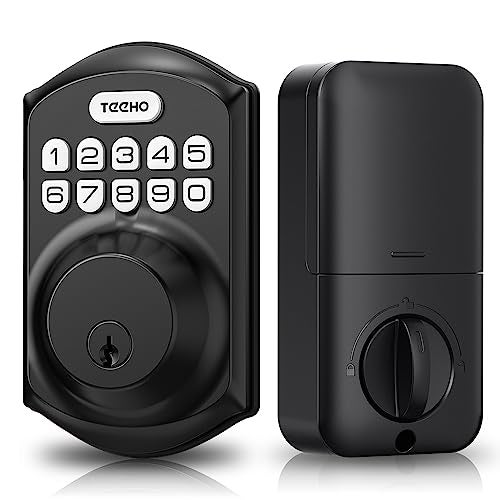 TEEHO TE001 Keyless Entry Door Lock with Keypad - Smart Deadbolt Lock for Front Door with 2 Keys - Auto Lock - Easy Installation - Matte Black - Image 1