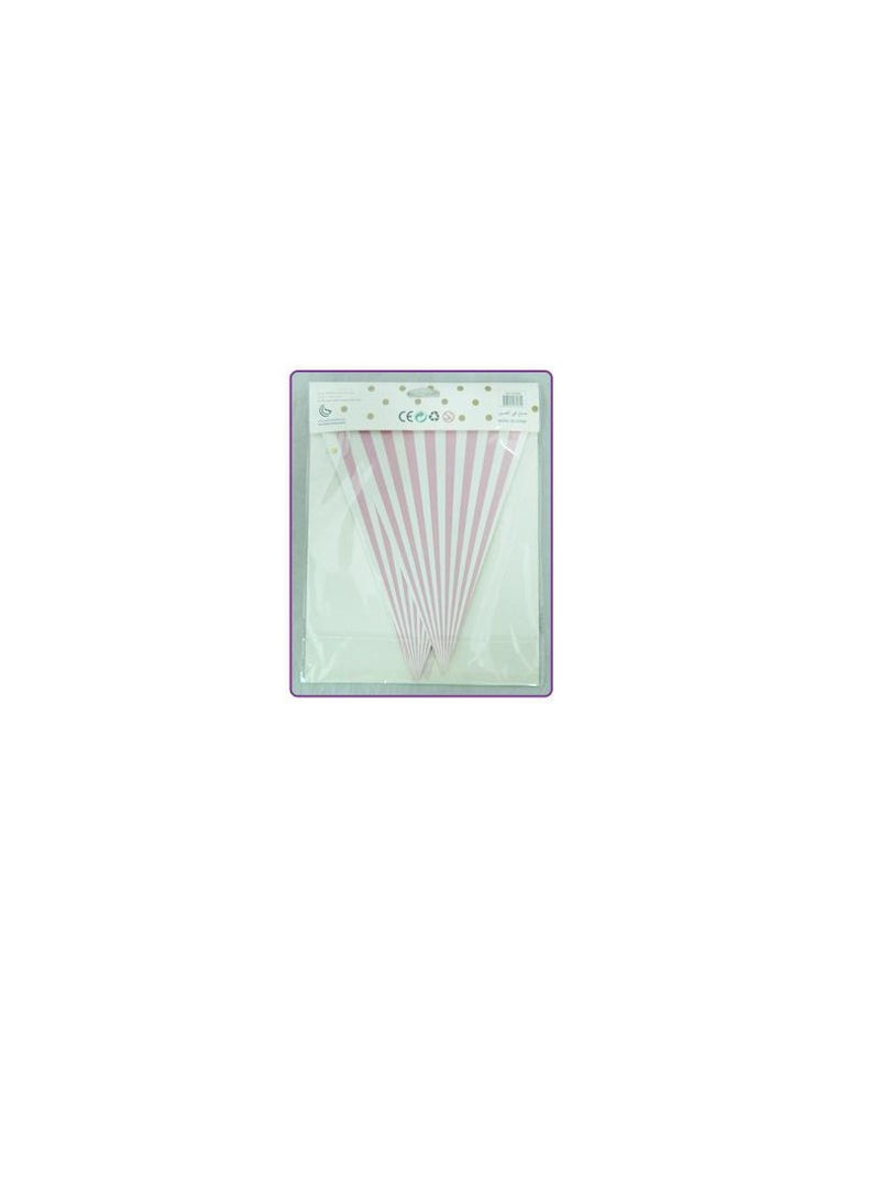 PARTY FUN Pink and White Banner 10 Flags, 3 meters Create a Whimsical Atmosphere for Your Celebration  - Image 3
