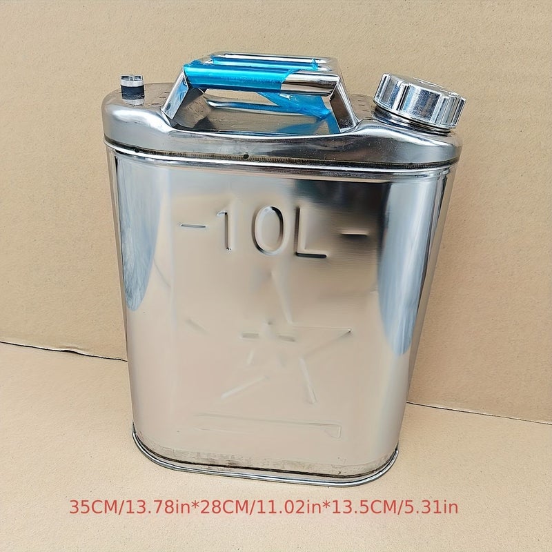 Thickened 2.64 Gal Stainless Steel Bucket Large Capacity Multifunctional Reinforced Portable Industrial Hand Bucket With Guide Tube Detachable Lid For Household Outdoor Use - Image 2