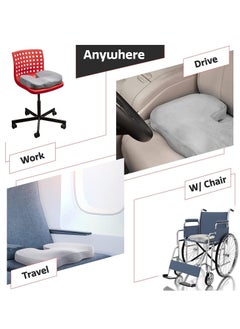 Memory Foam Seat Cushion with Cover Orthopedic Non Slip Chair Pad for Tailbone Sciatica Lumbar Support Lower Back Pillow Hip Pain Relief for Home Office Chair Car Wheelchair(Grey) - pzsku/Z2FDEE2EA80D69CAC65D9Z/45/_/1740417588/cf04e682-170b-4c7c-98e2-ddab7d3b6921