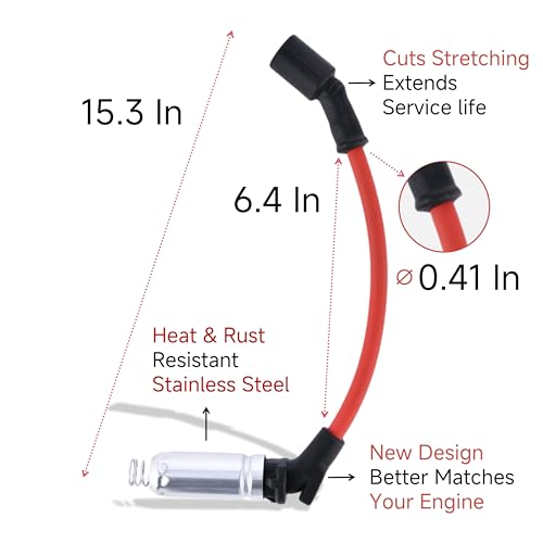 Busieea High Performance 10.5mm High Temp Resistant Spark Plug Ignition Wires Set for Chevy Silverado Tahoe Suburban Avalanche GMC Sierra Yukon Cadillac Escalade 4.8 5.3 6.0 6.2 V8, OEM# 48322 - Image 2