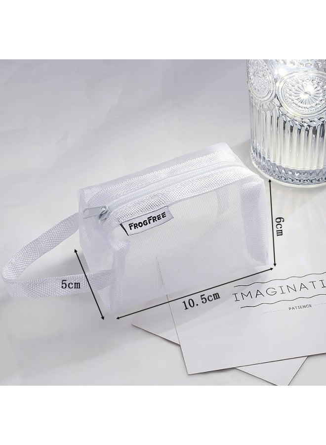 Simple Nylon Three-dimensional Square Mesh Coin Purse Large Capacity Key Case Card Bag Coin Bag Transparent Storage Bag