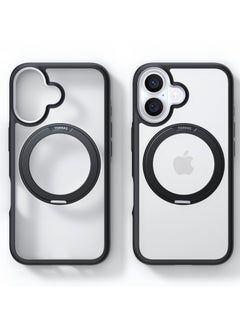 TORRAS Upgraded 360°Rotatable Magnetic Ring for iPhone 16 Case, Fit for MagSafe with Stand & Ring Holder, 16FT Mil-Grade Shockproof, Protective Kickstand, Translucent,  for iPhone 16 Phone Case Ostand R Fusion, Black  - Image 2