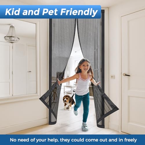 Smartor Magnetic Screen Door Magnetic Closure Fits 36"x82" Doors |Polyester - Retractable Screen Door Mesh| Self Sealing|Hands Free |Keeps Bugs Out|Pet and Kid Friendly-38 Inch x 83 Inch - Image 5