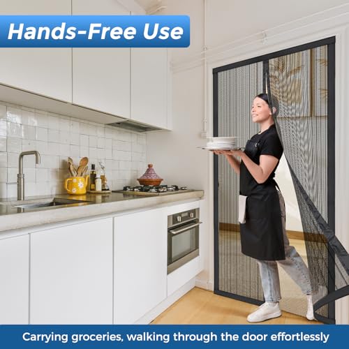 Smartor Magnetic Screen Door Magnetic Closure Fits 36"x82" Doors |Polyester - Retractable Screen Door Mesh| Self Sealing|Hands Free |Keeps Bugs Out|Pet and Kid Friendly-38 Inch x 83 Inch - Image 2