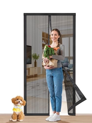 Smartor Magnetic Screen Door Magnetic Closure Fits 36"x82" Doors |Polyester - Retractable Screen Door Mesh| Self Sealing|Hands Free |Keeps Bugs Out|Pet and Kid Friendly-38 Inch x 83 Inch - Image 1