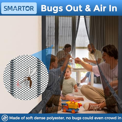 Smartor Magnetic Screen Door Magnetic Closure Fits 36"x82" Doors |Polyester - Retractable Screen Door Mesh| Self Sealing|Hands Free |Keeps Bugs Out|Pet and Kid Friendly-38 Inch x 83 Inch - Image 4