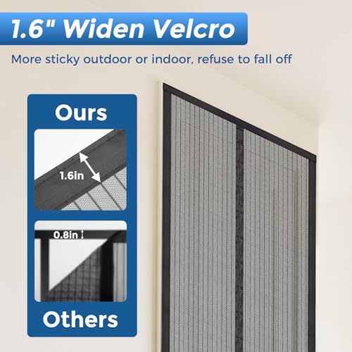 Smartor Magnetic Screen Door Magnetic Closure Fits 36"x82" Doors |Polyester - Retractable Screen Door Mesh| Self Sealing|Hands Free |Keeps Bugs Out|Pet and Kid Friendly-38 Inch x 83 Inch - Image 3