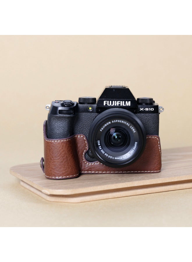Fuji XT30 Second Generation Protective Cover XT5XS10XS20XT4XT200X100V Base Leather Cover Accessories Xiang Zheng-Color:Xs10 Brown♜ - Image 1