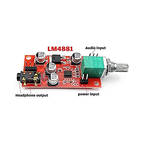 Taidacent DC 3.6v-12v LM4881 Headphone Amplifier Board 3.5 mm Headphone Jack Amplifier with Volume Adjustment Can Be Used as Pre-Amplifier - Image 4
