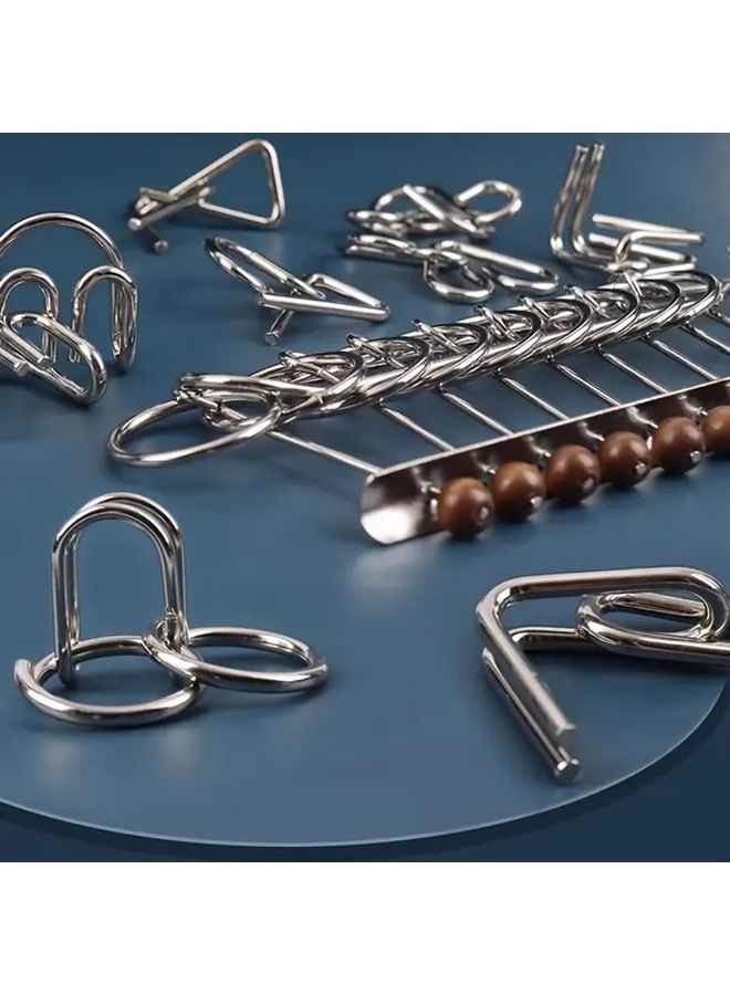 41 Piece Traditional Chinese Metal Brain Teaser Set Luban Lock And Kongming Lock - Image 4