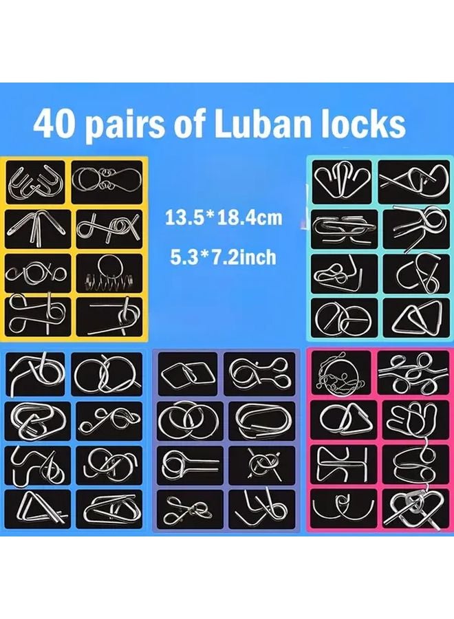 41 Piece Traditional Chinese Metal Brain Teaser Set Luban Lock And Kongming Lock - Image 3