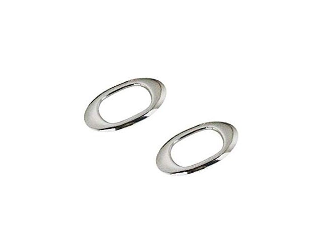 Utkarsh Car Side Lamp/Indicator Rim Sticker Grill/Jali Type Chrome Finishing Cover (Silver) Auto Car Exterior Accessories For Hyundai Old Santro Xing , Silver , Set of 2 Pieces - Image 2