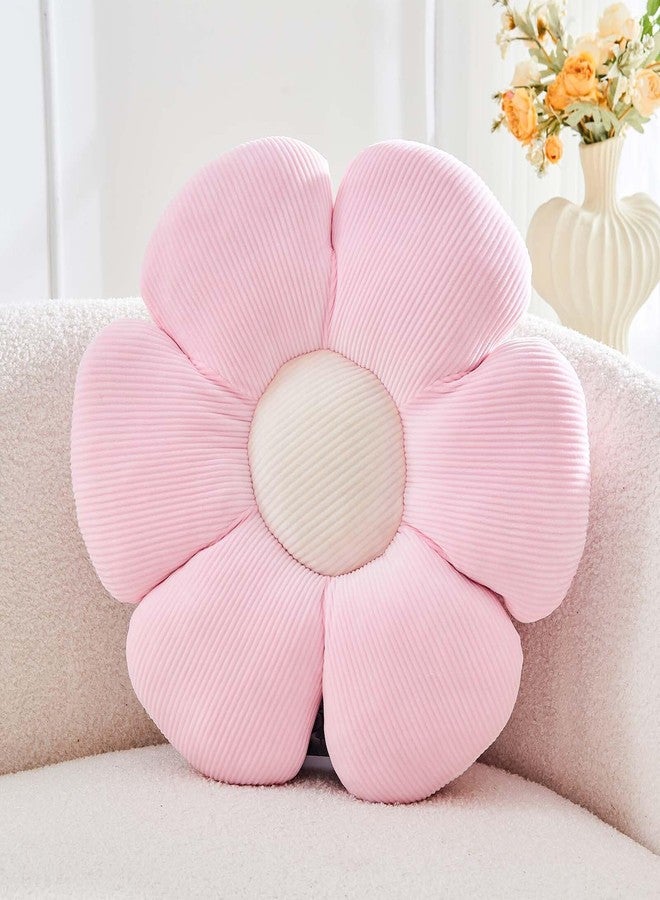 Kcvvcr Flower Throw Pillow, Soft Pink 14.9" Shaped Floor Pillow for Home Decor, Cute Aesthetic Velvet Plush Decorative Pillows for Bed, Sofa, Couch - Image 1