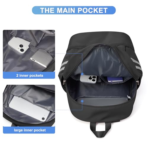 coofay Gym Backpack For Women Waterproof Backpack With Shoe Compartment Lightweight Travel Backpacks Black Sports Backpacks Large Gym Bag - Image 3