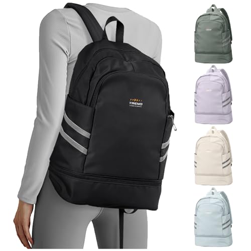 coofay Gym Backpack For Women Waterproof Backpack With Shoe Compartment Lightweight Travel Backpacks Black Sports Backpacks Large Gym Bag - Image 1