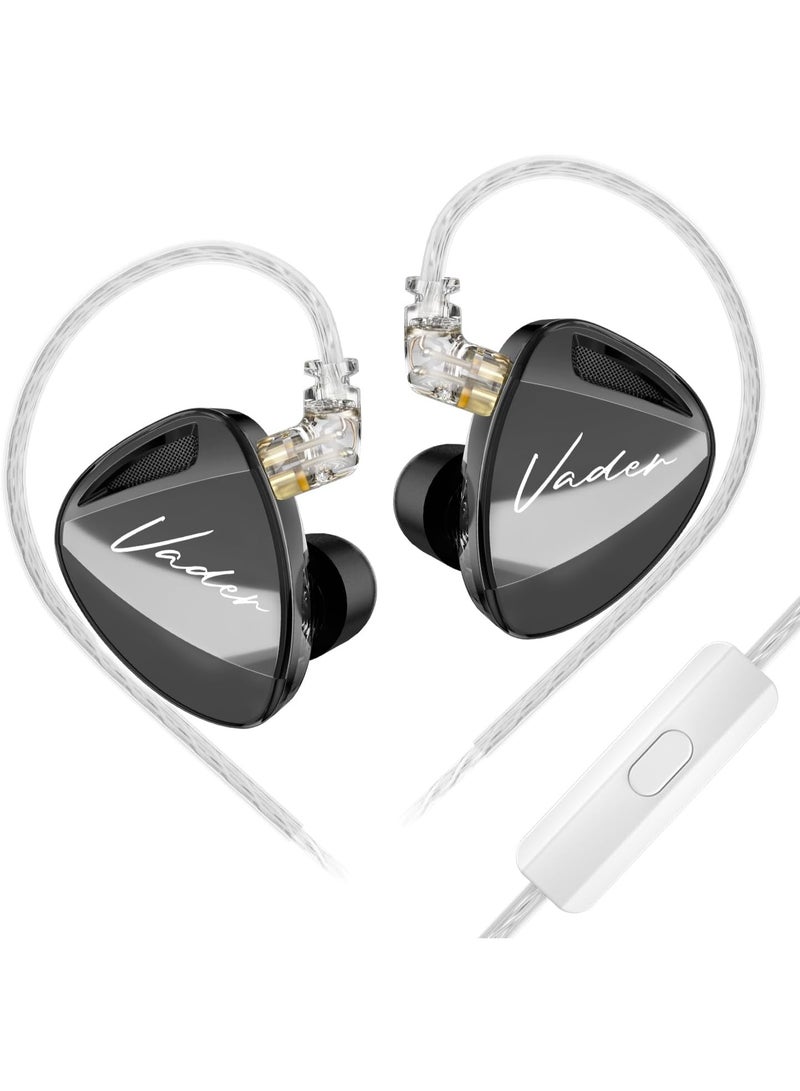 KZ Vader iem High-Resolution Triple Driver In-Ear Monitor Earphones, HiFi IEM with 4-Level Custom Tuning, Electronic Crossover Filter, 0.75mm 2-Pin Wired Earbuds with Mic, Deep Bass Studio Sound for Gaming & Music - (High Resolution Version , With Mic) - Image 1