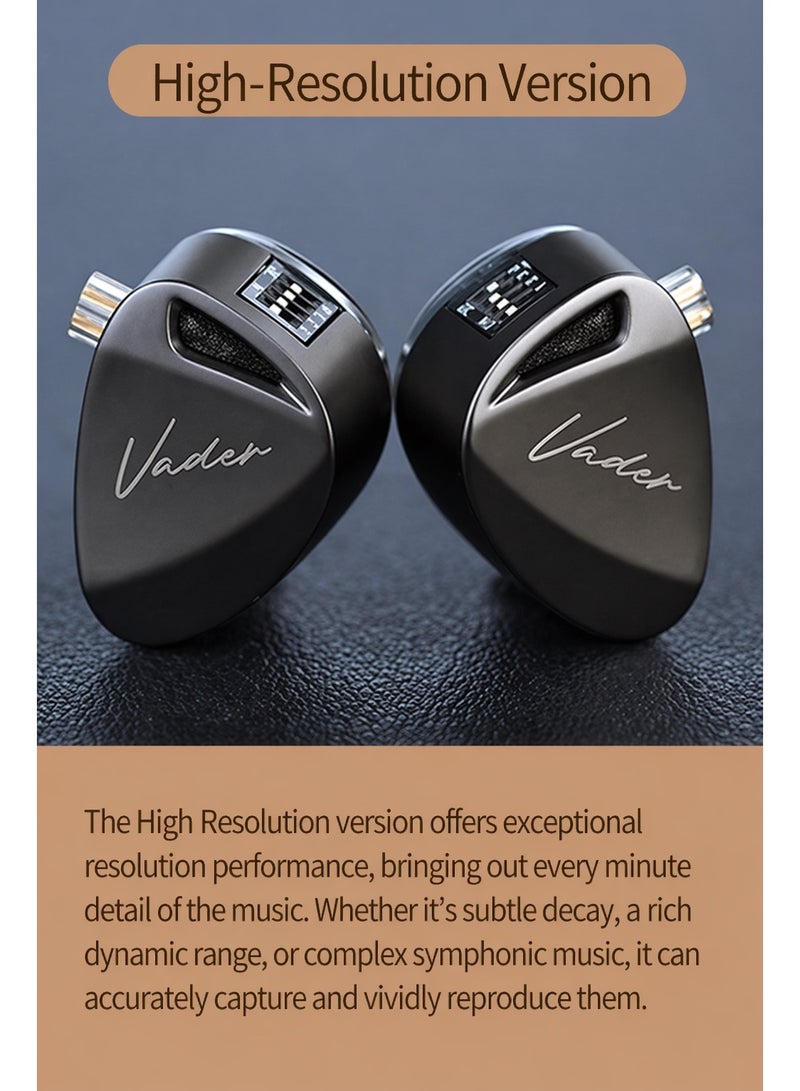 KZ Vader iem High-Resolution Triple Driver In-Ear Monitor Earphones, HiFi IEM with 4-Level Custom Tuning, Electronic Crossover Filter, 0.75mm 2-Pin Wired Earbuds with Mic, Deep Bass Studio Sound for Gaming & Music - (High Resolution Version , With Mic) - Image 2