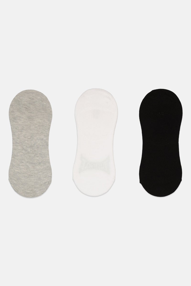 TapouT Men 3 Pair Brand Logo Invisible Socks, Multicolor - Image 3